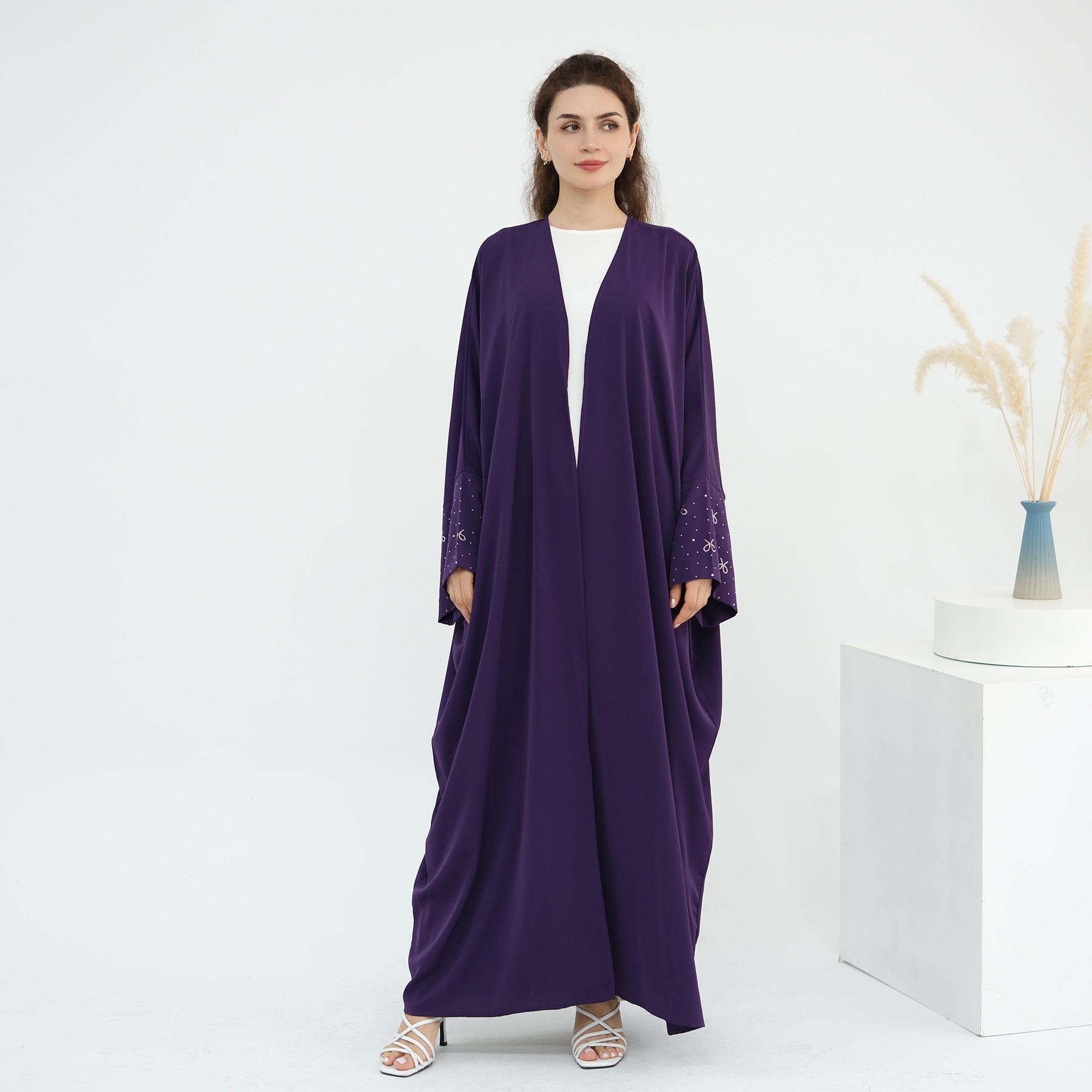 Beaded Bow Cardigan Abaya