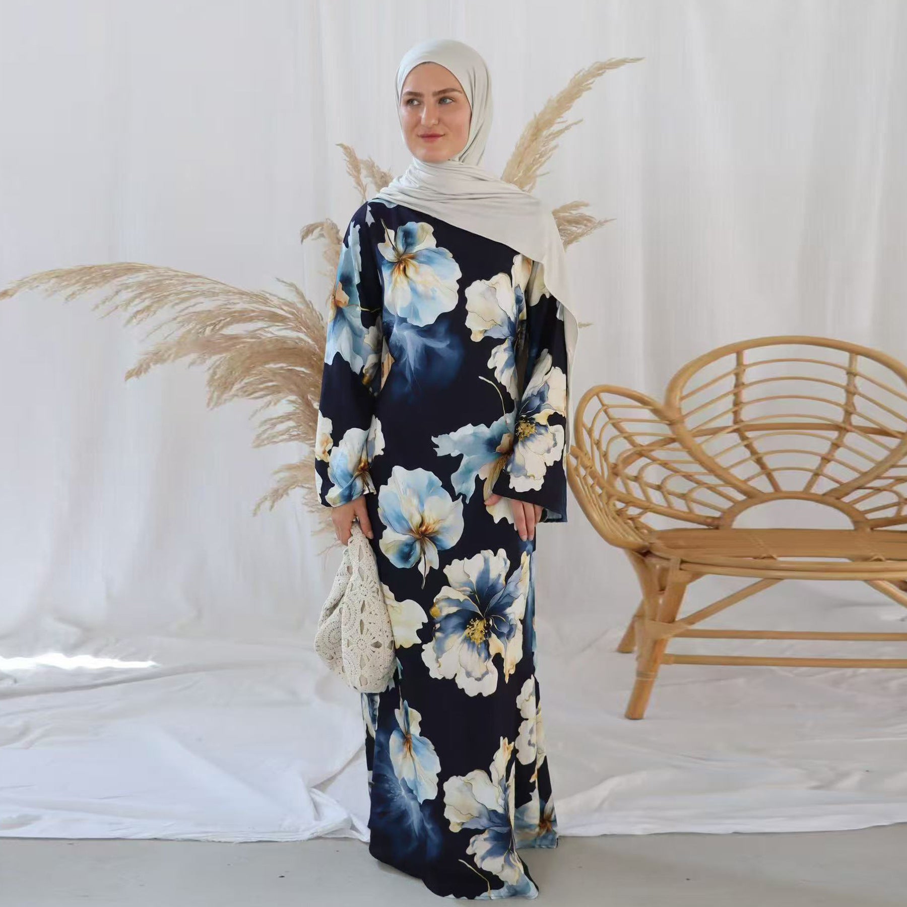 Fashion Flower Dress Abaya