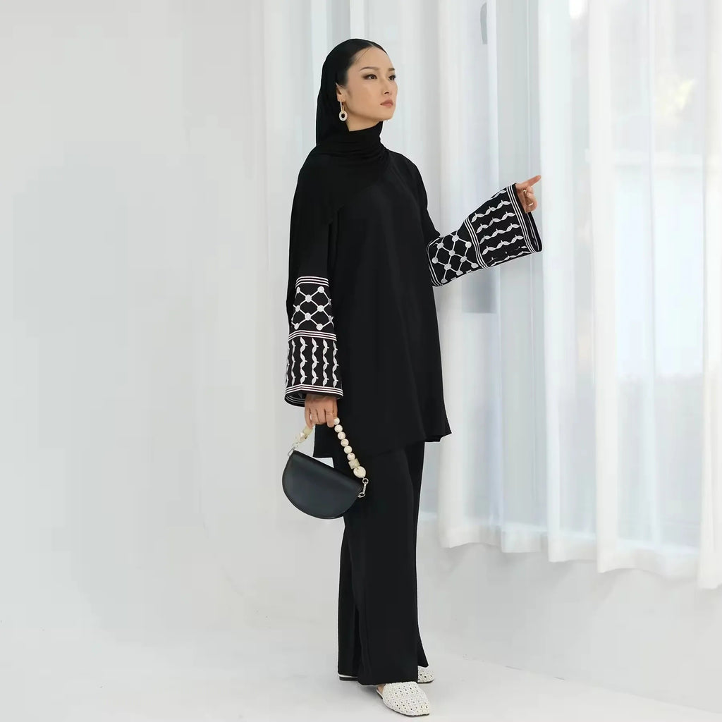 2 قطعة جلابة عيد رمضان تناسب العباءة