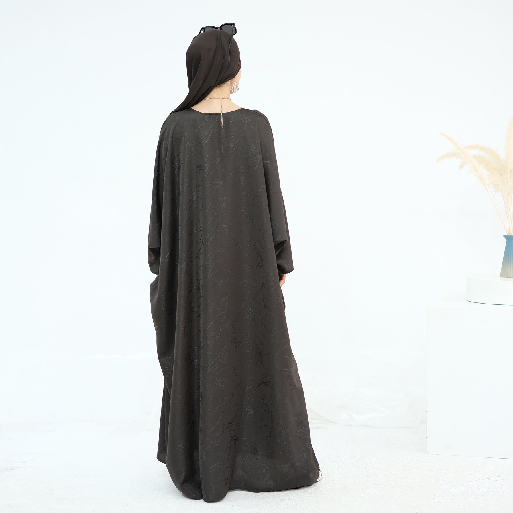 Jacquard Fashion Dress Abaya with Hijab
