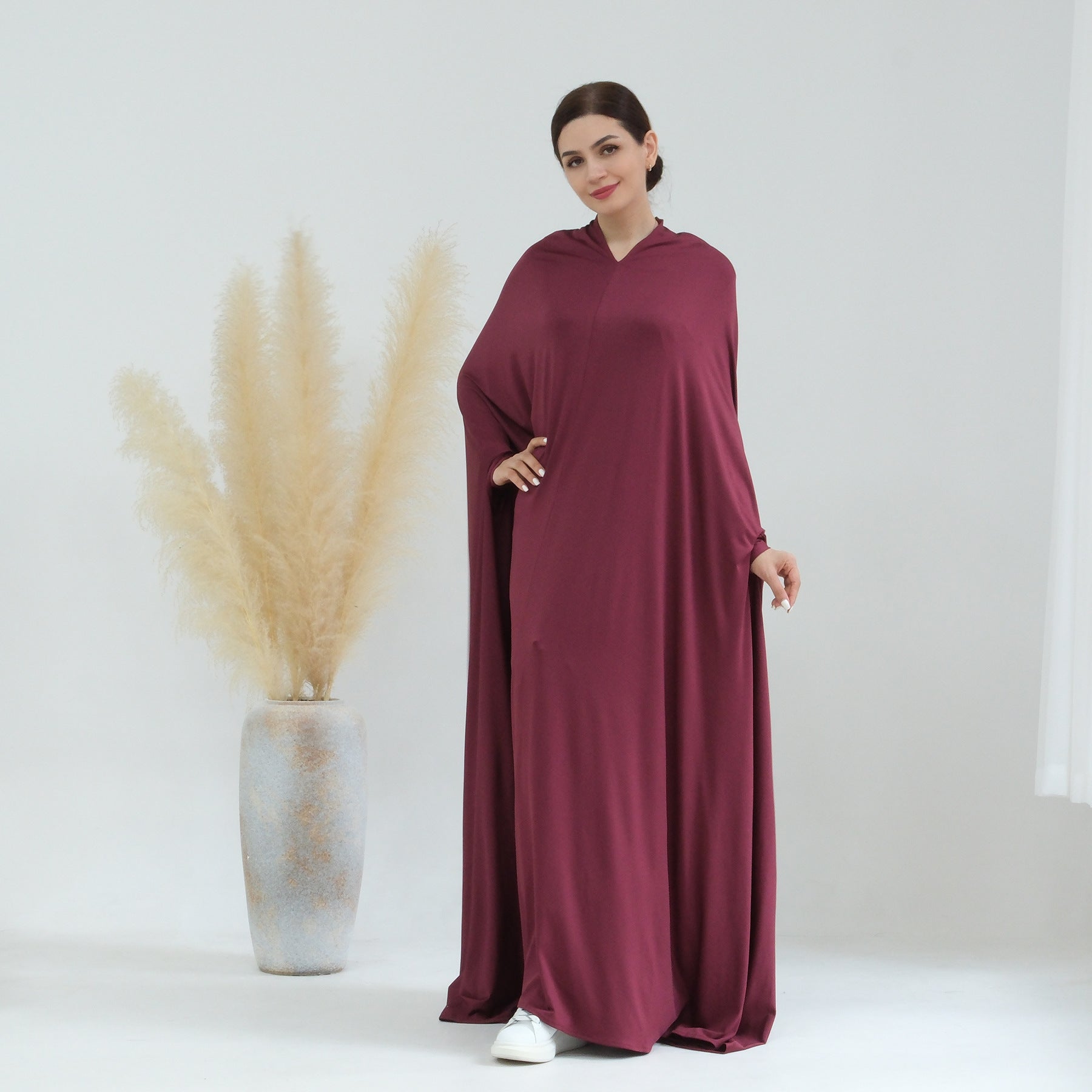 Elegant Solid Color Cape Jilbab
