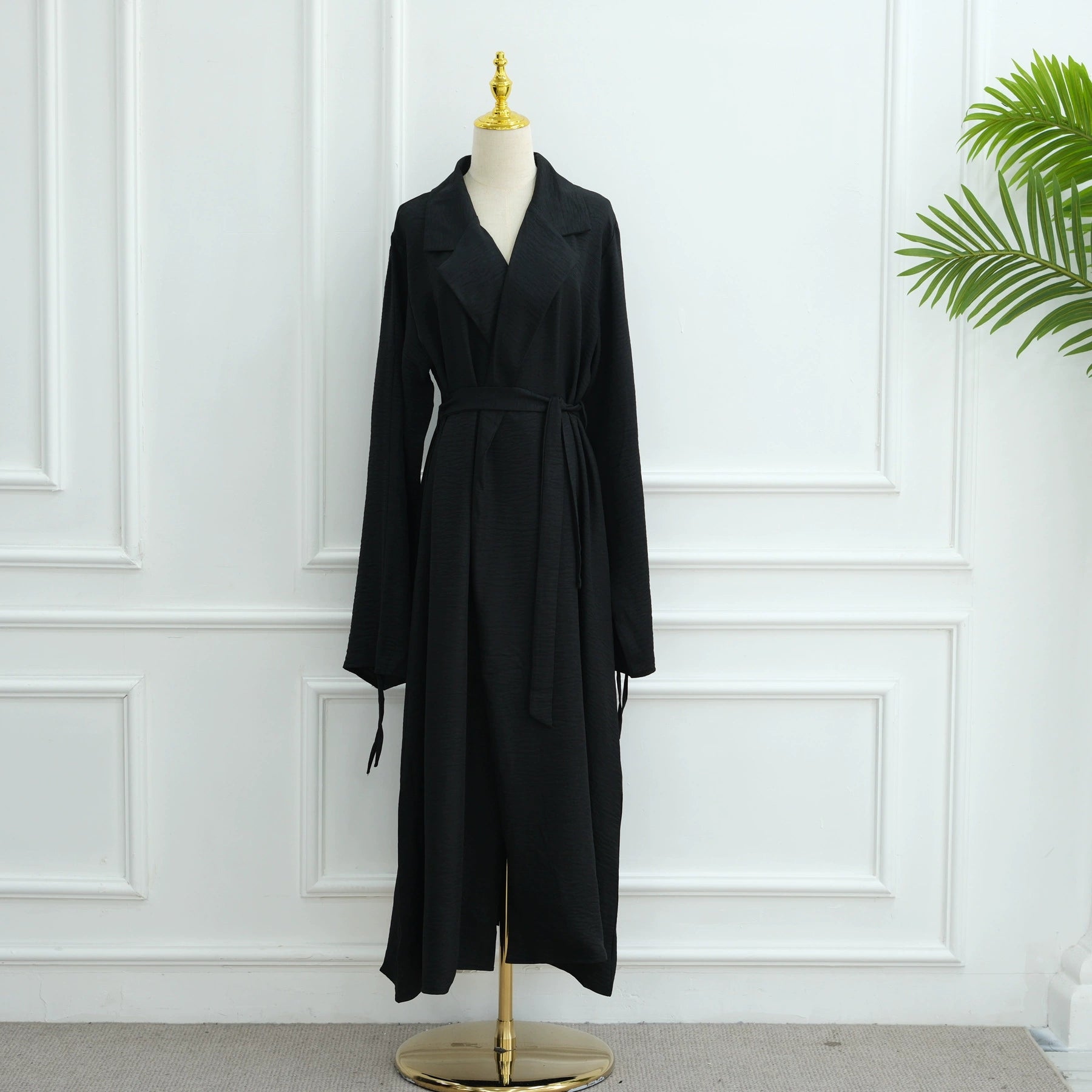 Fashionable Blazer Collar Cardigan Abaya