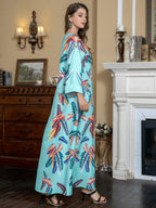 Printed Fashion Bubble Bead Kaftan