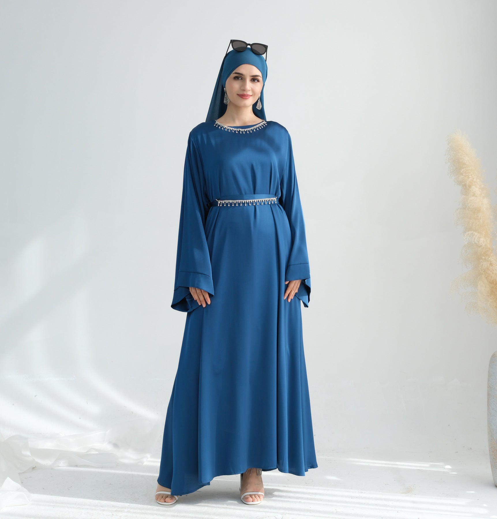Women Casual Elegant Dress with Hijab