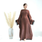 Feather Batwing Adjustable Abaya