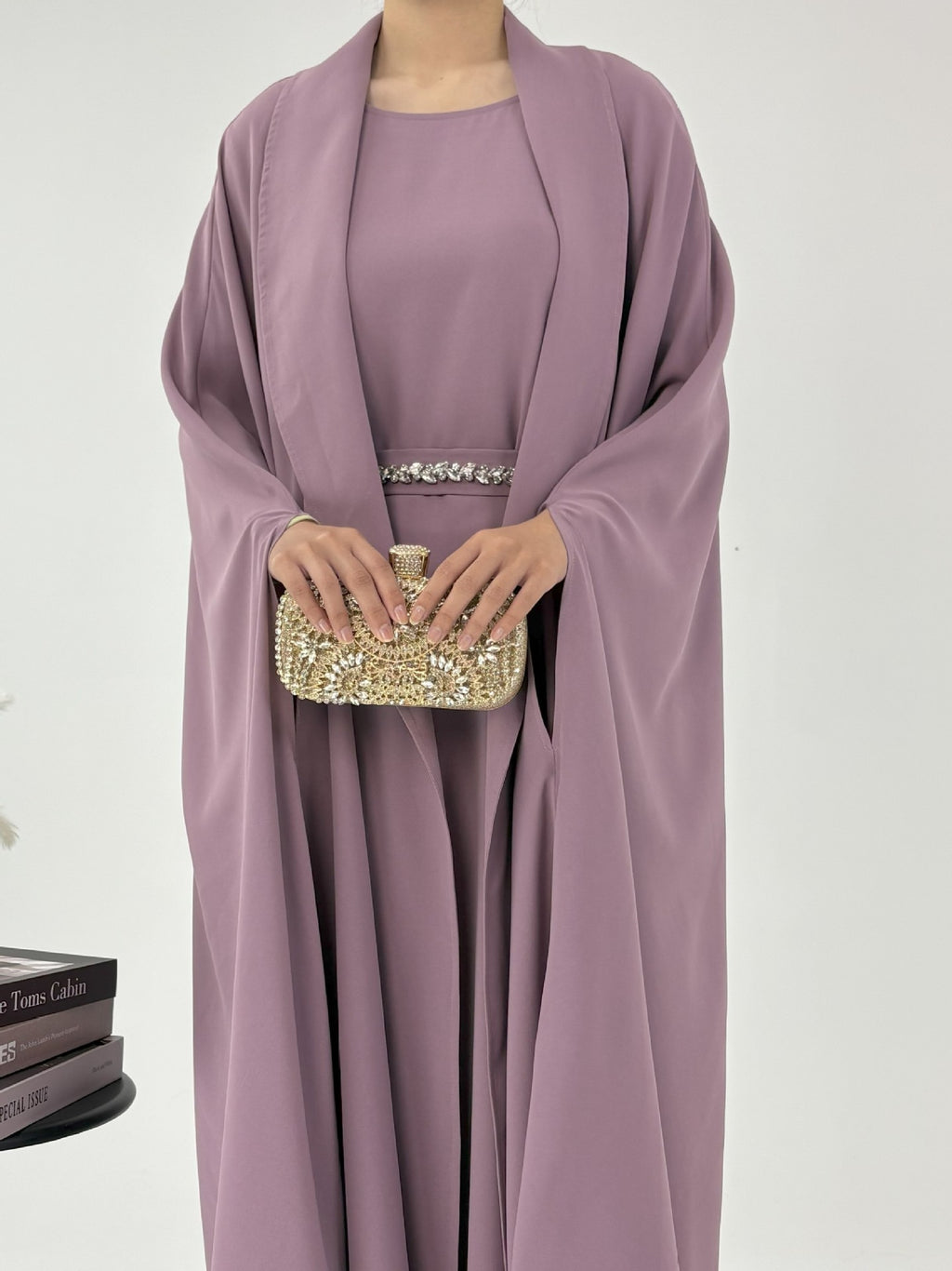 Purple Two Piece Set Abaya