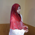 Chiffon Rhinestone Letter Half-Round Hijab