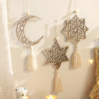Ramadan Moon Star Wooden Hanging Decor