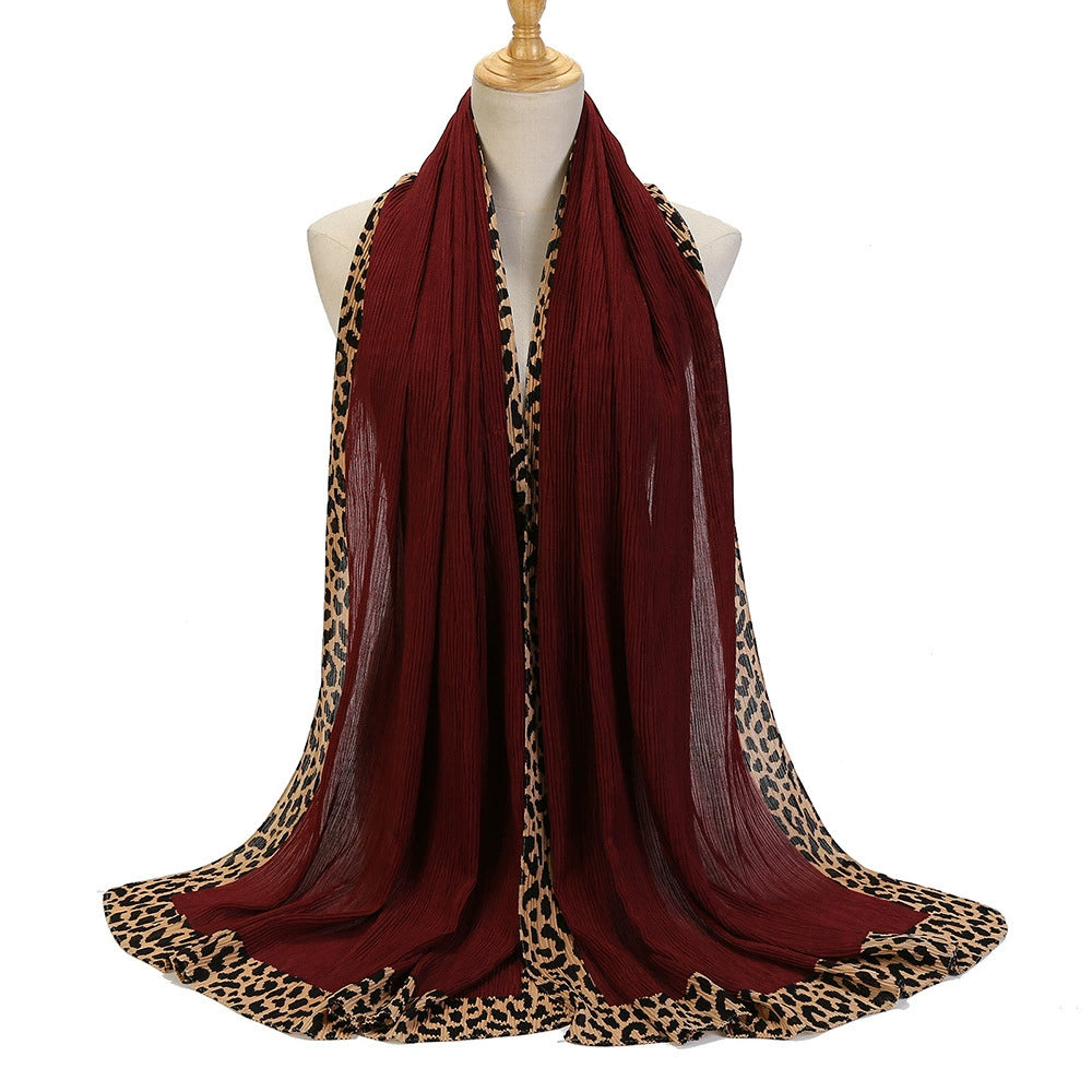 Leopard Print Embellished Hijab