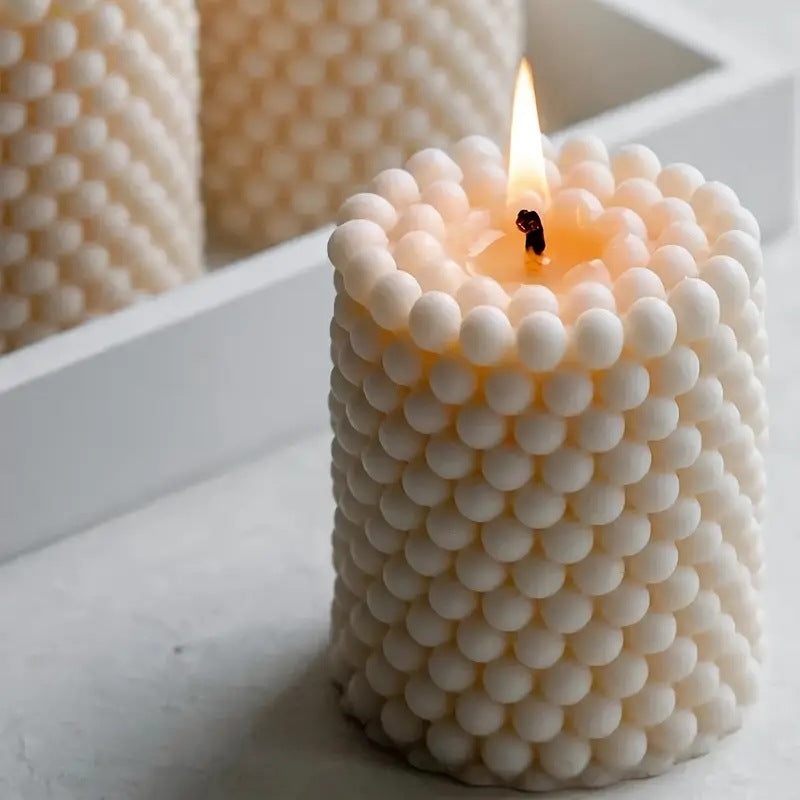Elegant Bubble Pillar Candle for Ramadan Decor