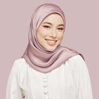 حجاب مربع من الحرير أحادي اللون 90 سم