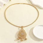 Teardrop Shaped Openwork Double Layers Pendant