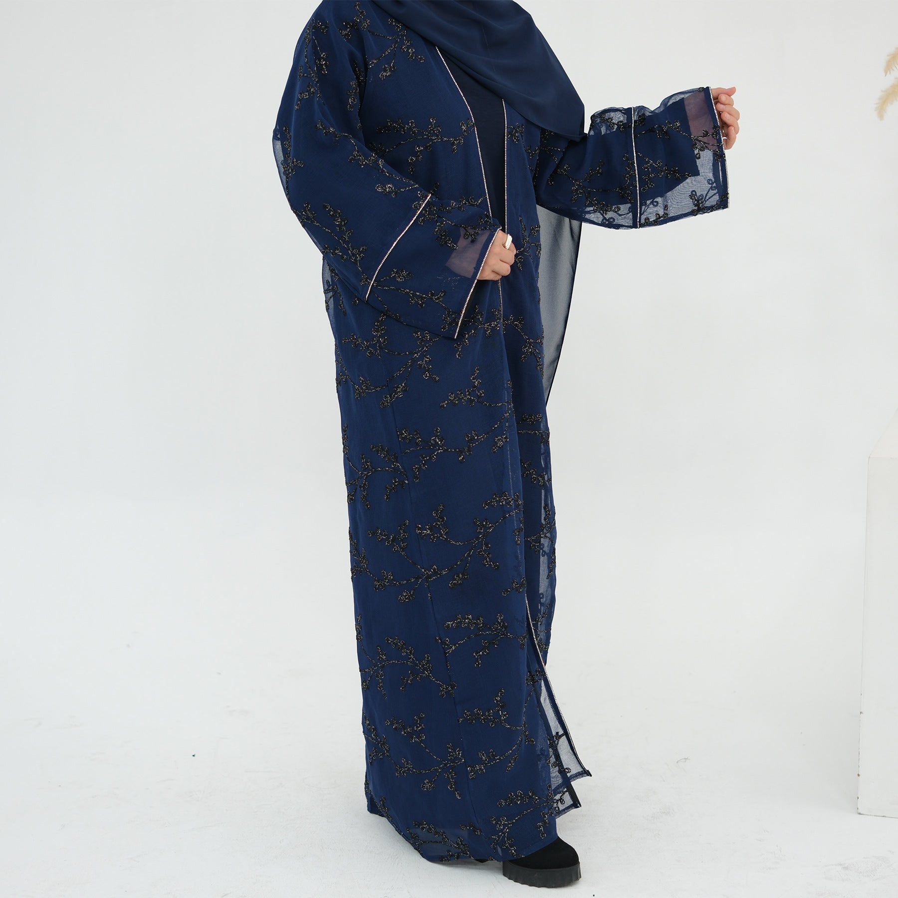 Full Body Embroidered Cardigan Abaya