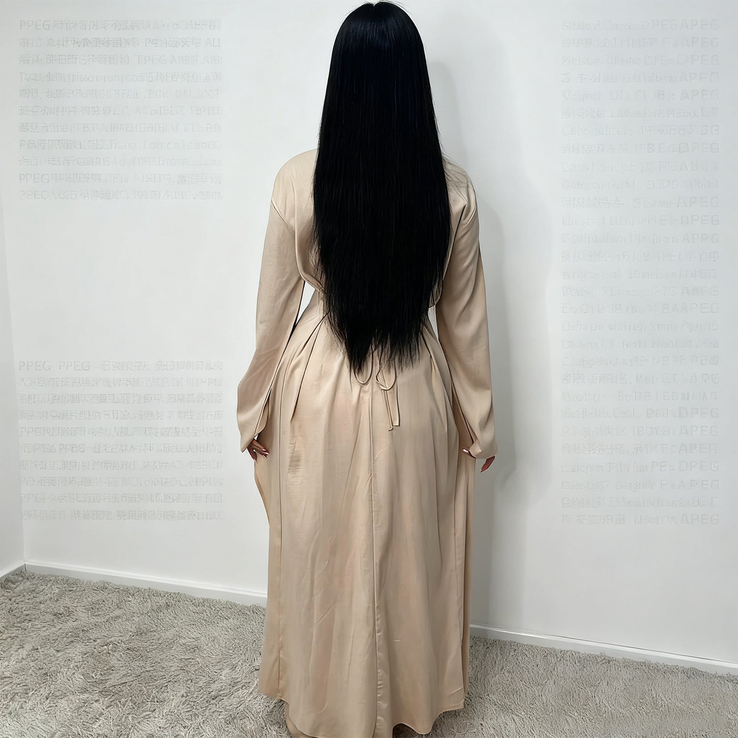 Solid Color Fashion Two-Piece Abaya