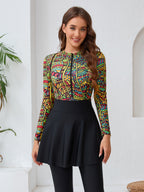 Beach Style Patterned Swimsuit