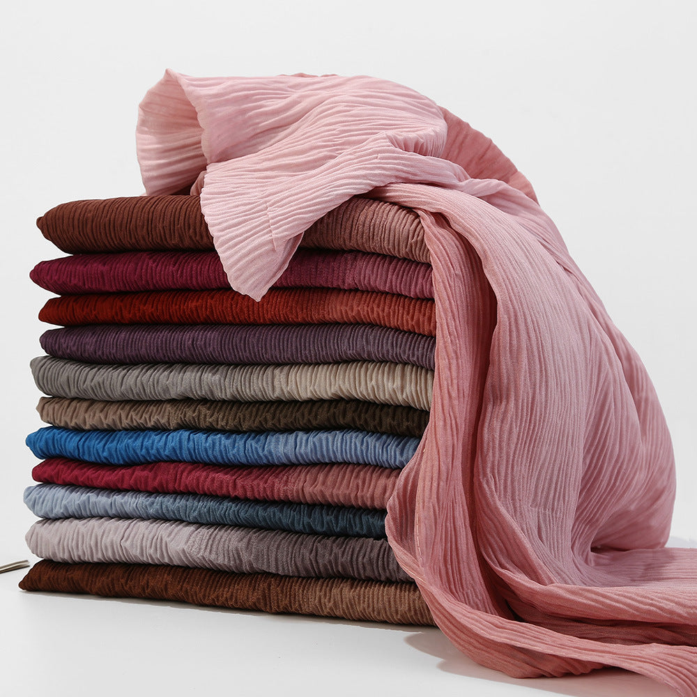 حجاب بتكتل الألوان، وتجعيدها، وتدرجها