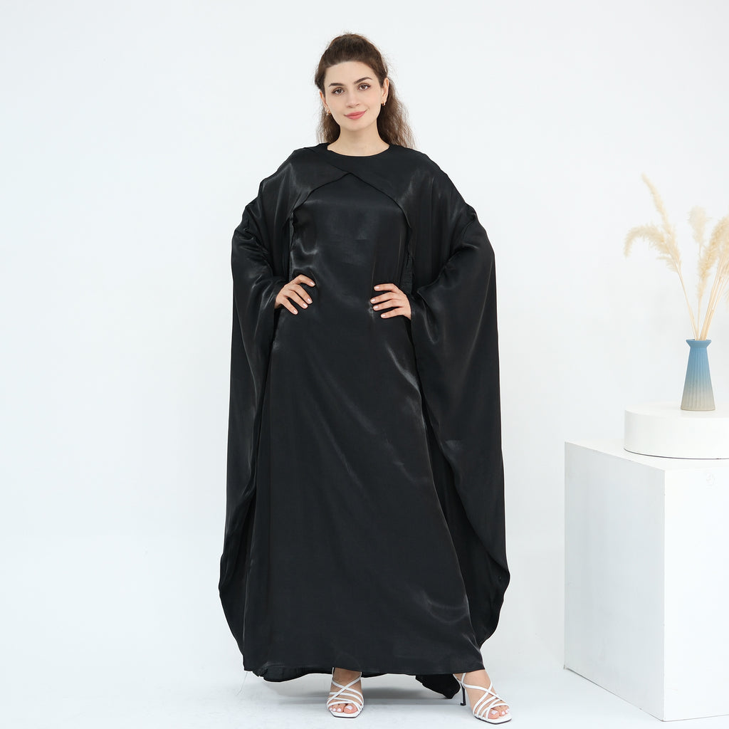 Solid Color Beaded Elegant Long Robe Abaya