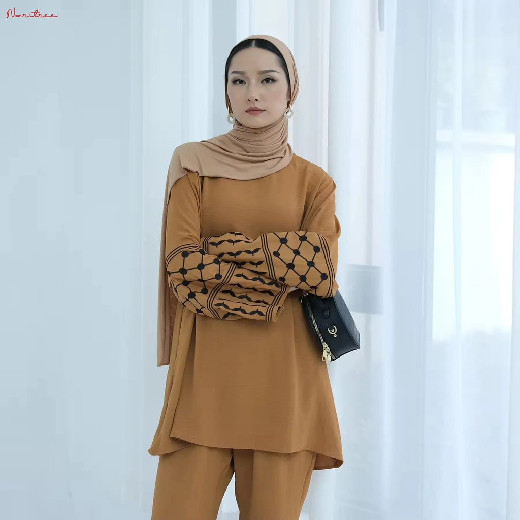 Elegant Embroidered Abaya 2 Piece Set