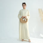 Knit Ribbed Maxi Dress Abaya