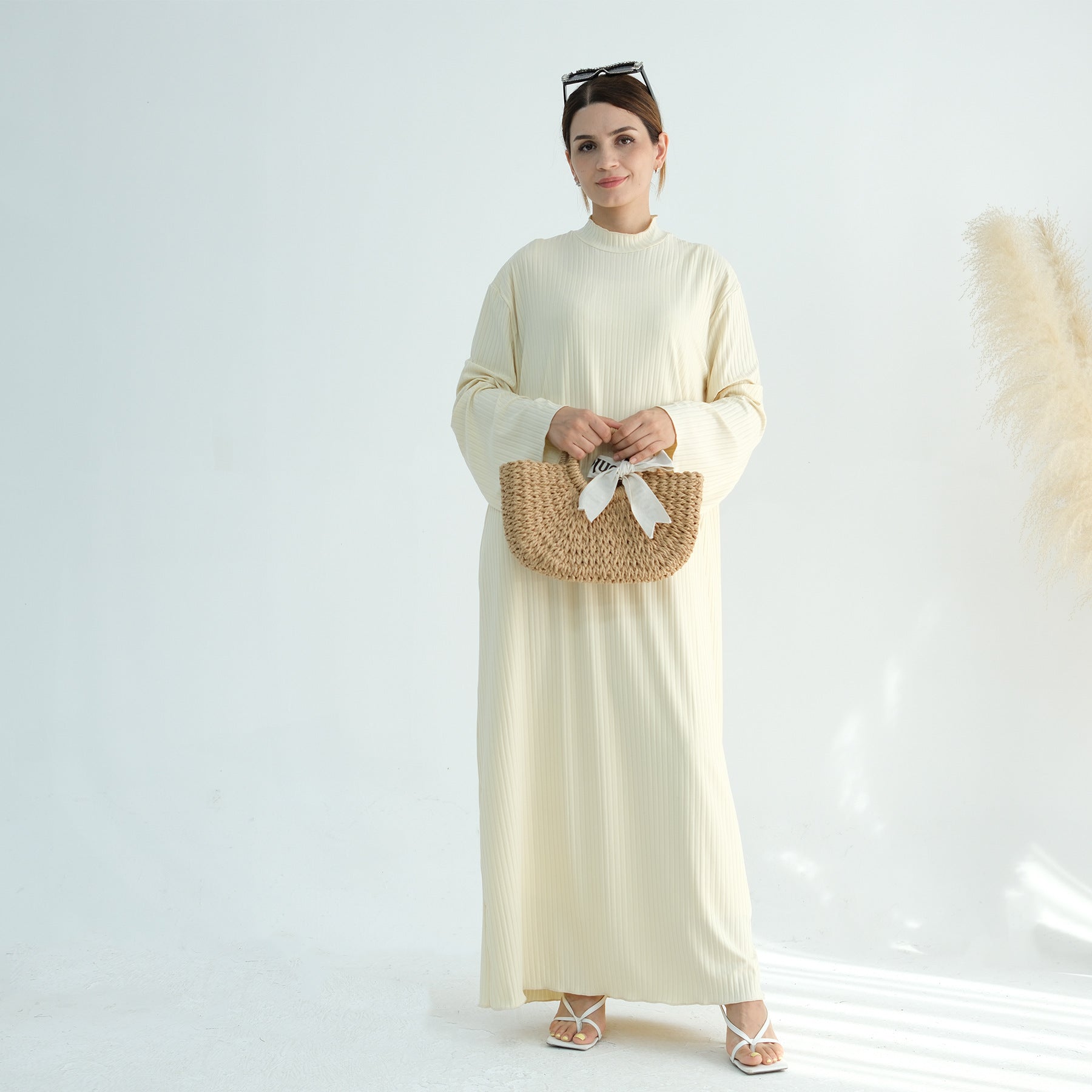 Knit Ribbed Maxi Dress Abaya