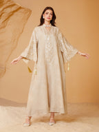 Mesh Embroidery Sequin Abaya