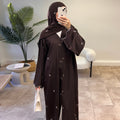 Fashion Floral Embroidered Cardigan Abaya