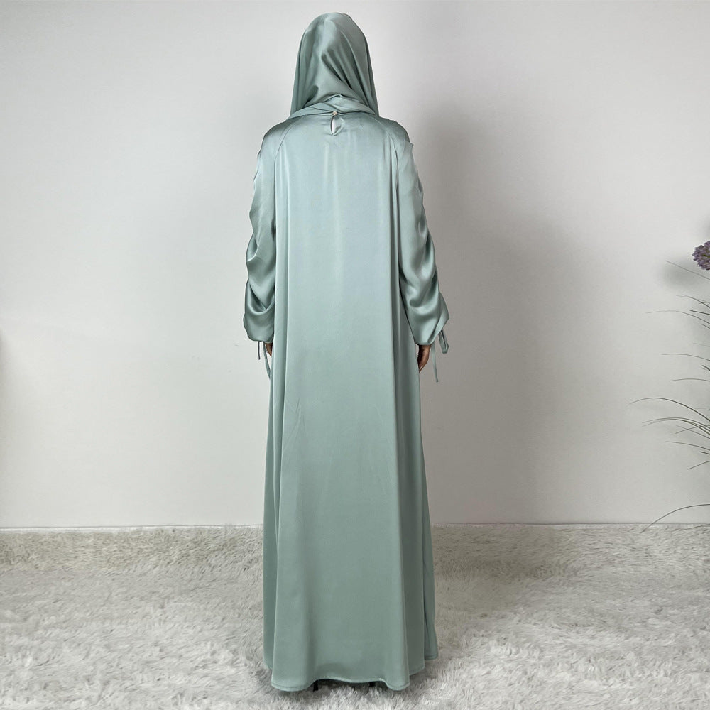 فستان بأكمام مطوية ومربوط