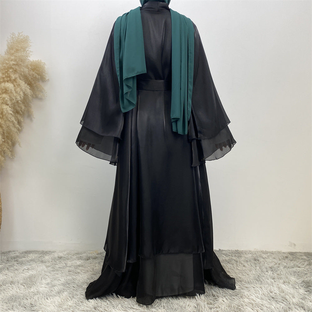 Shiny Satin Cardigan Abaya