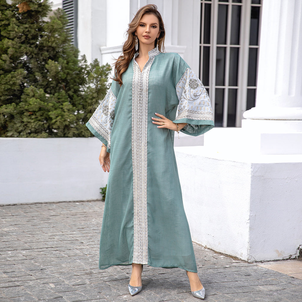 V Neck Retro Abaya