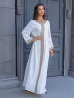 Lace Tape V-Neck Kaftan