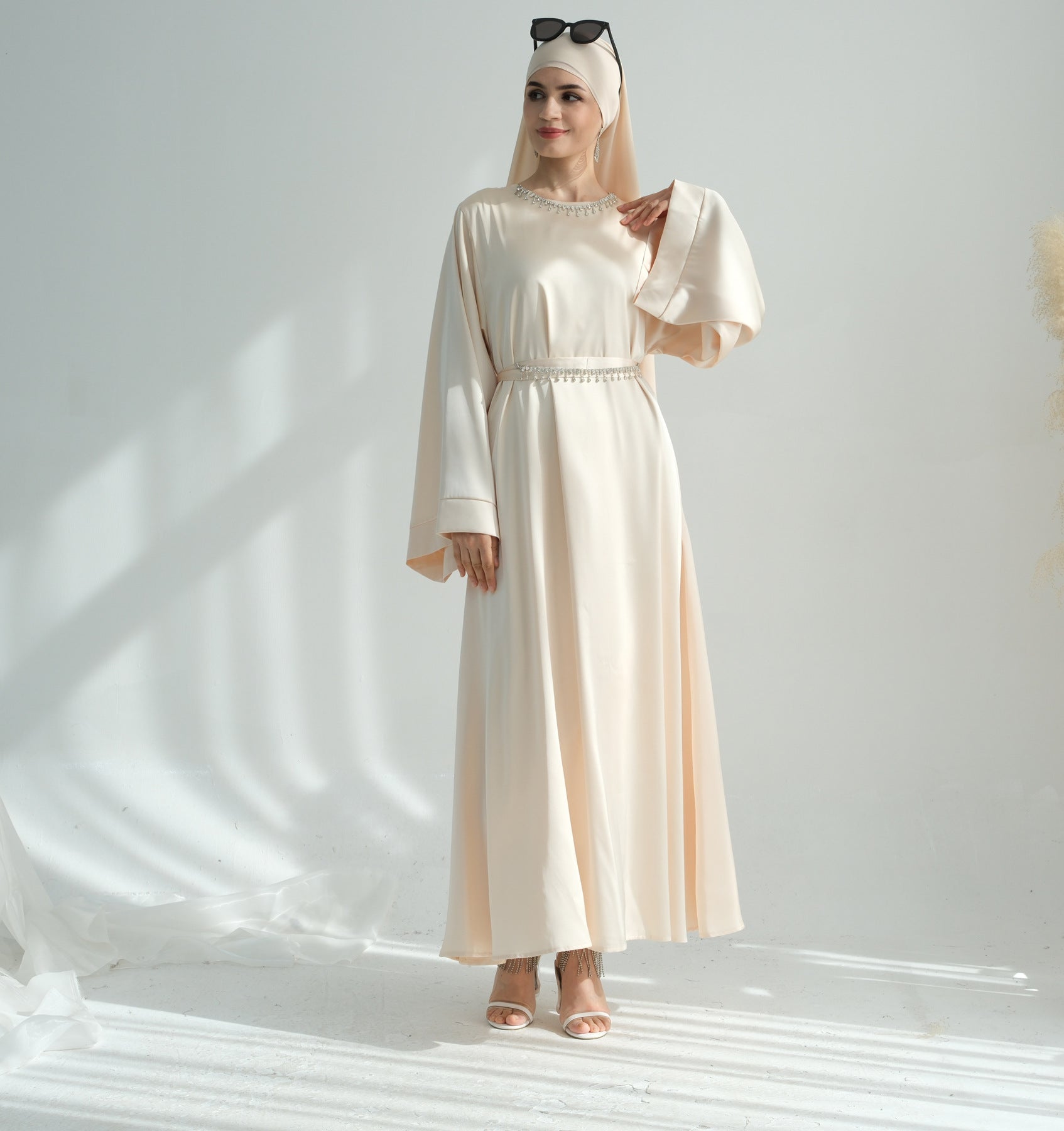 Women Casual Elegant Dress with Hijab