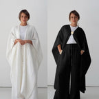 Solid Color Buttoned 2PCS Abaya