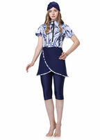 Printed Short Sleeves 3PCS Swimwear Burkini