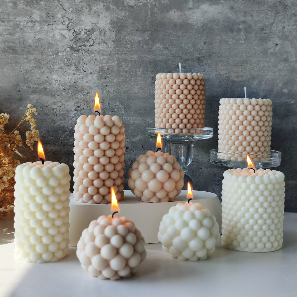 Elegant Bubble Pillar Candle for Ramadan Decor
