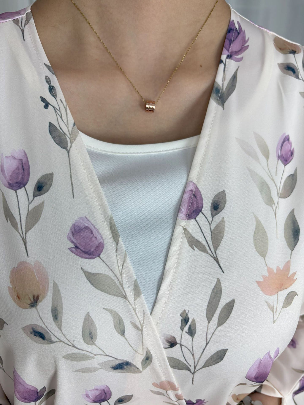 Printed Batsleeved Cardigan Abaya