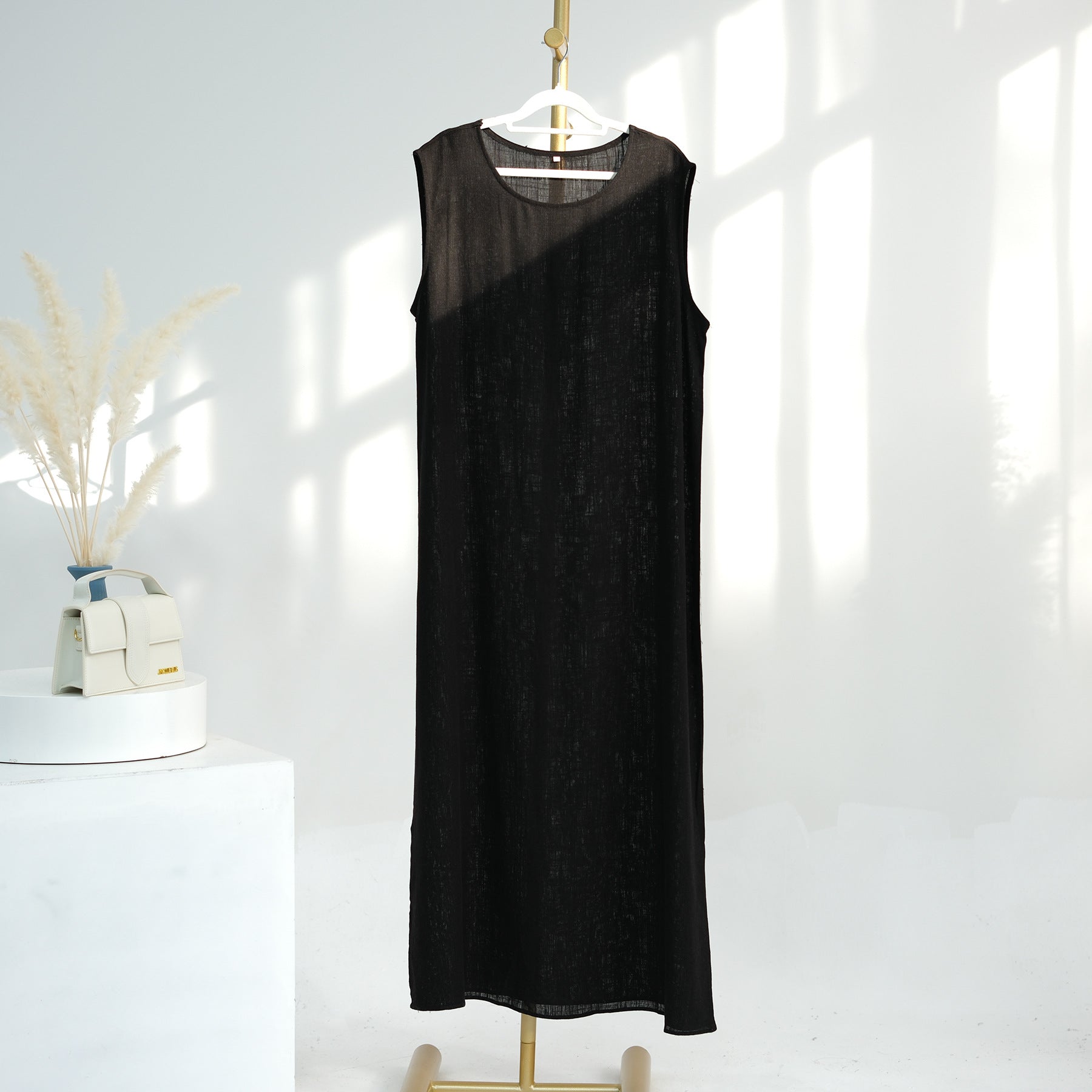 Cotton and linen Abaya Inside