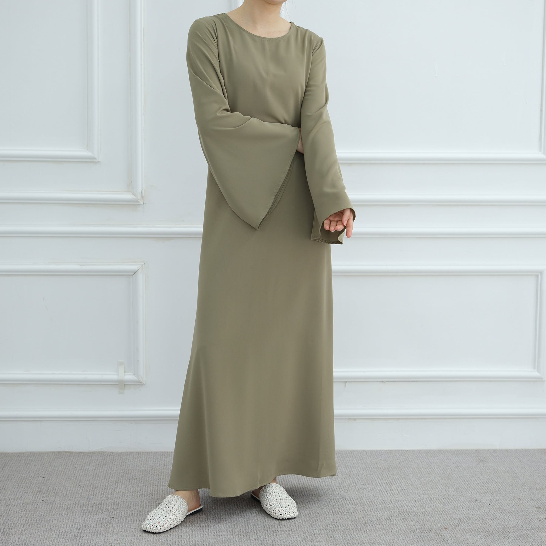 Abaya Maxi Dress with Adjustable Belt