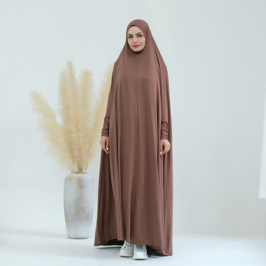 Elegant Solid Color Cape Jilbab