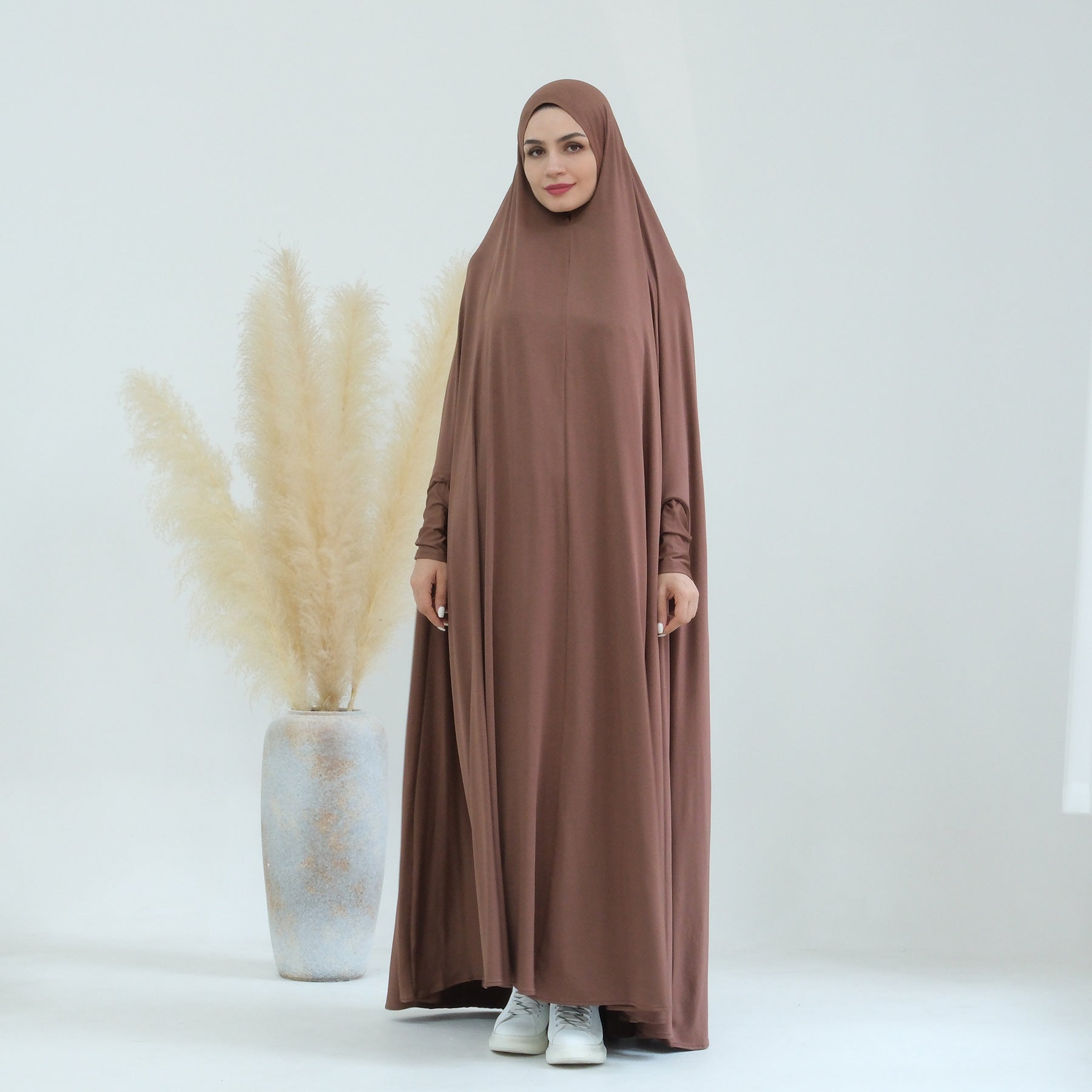 Elegant Solid Color Cape Jilbab