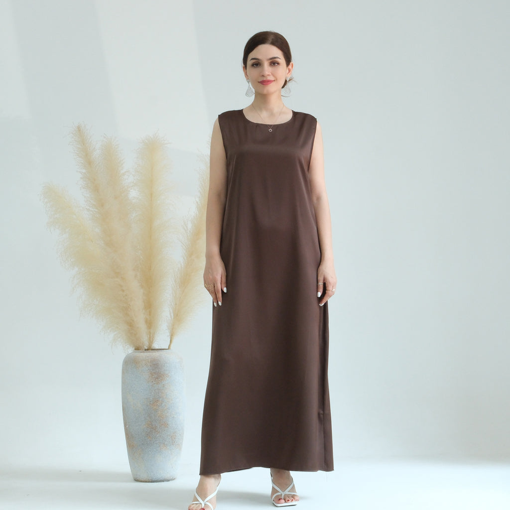 Solid Color Abaya Dress