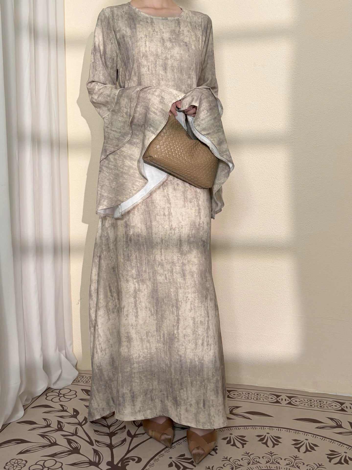 Double-layer Bell Sleeves Elegant Abaya
