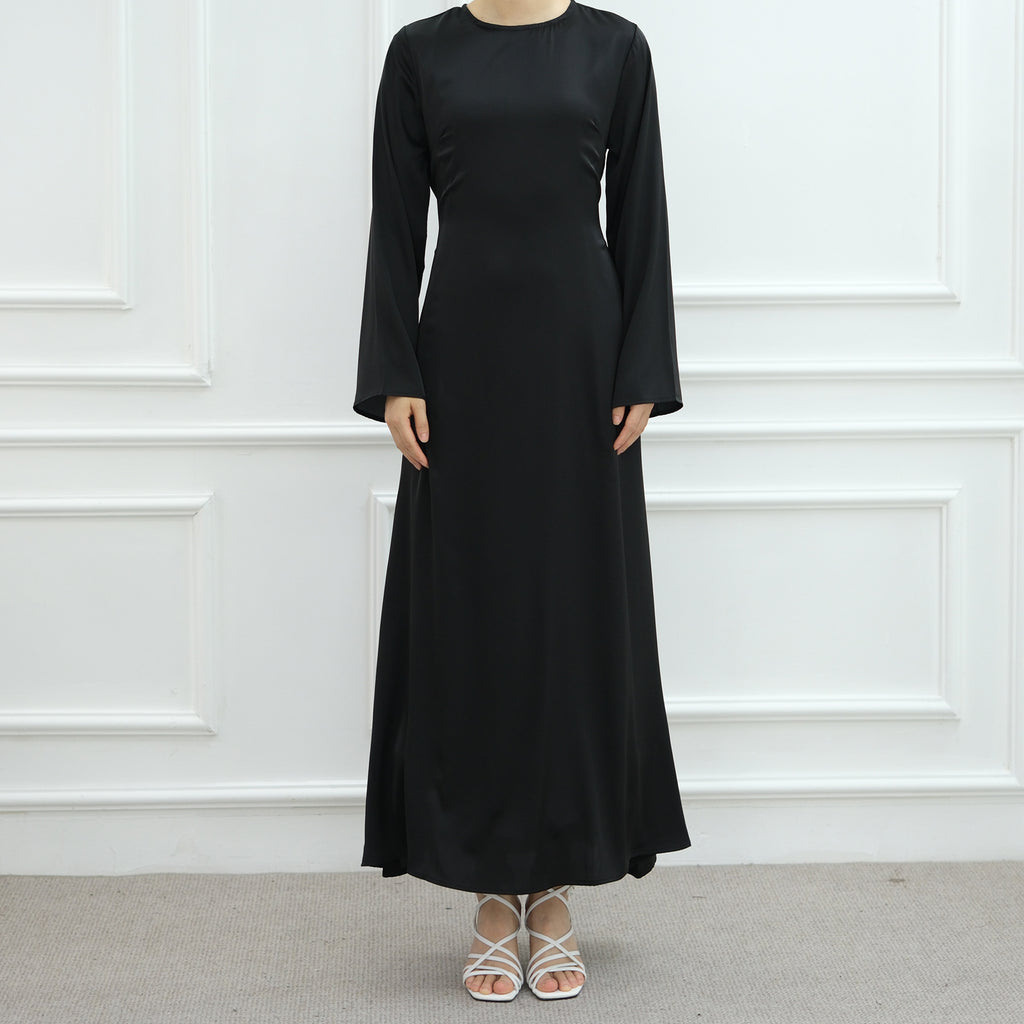 Solid Color Simple Dress Abaya