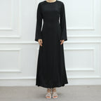 Solid Color Simple Dress Abaya