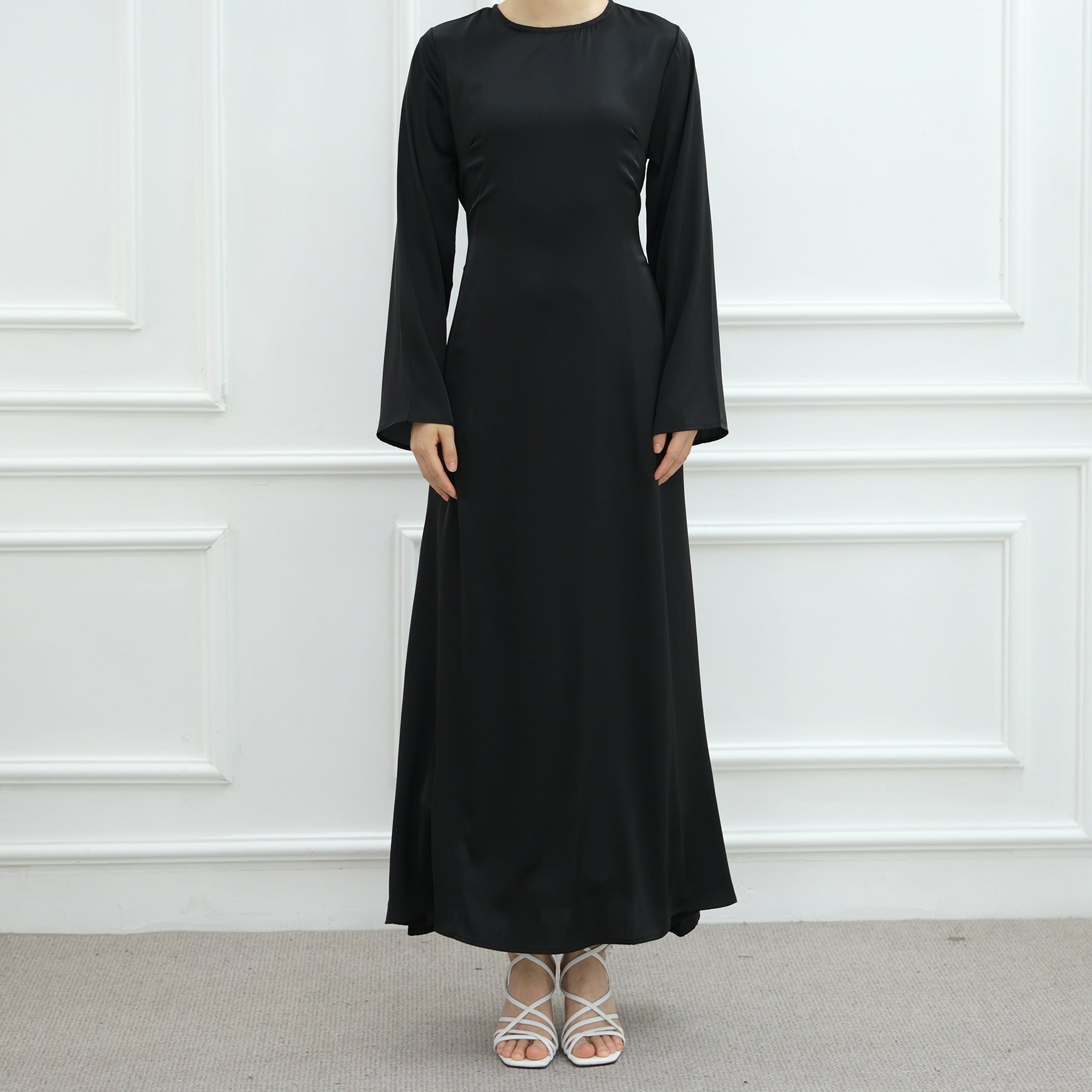 Solid Color Simple Dress Abaya