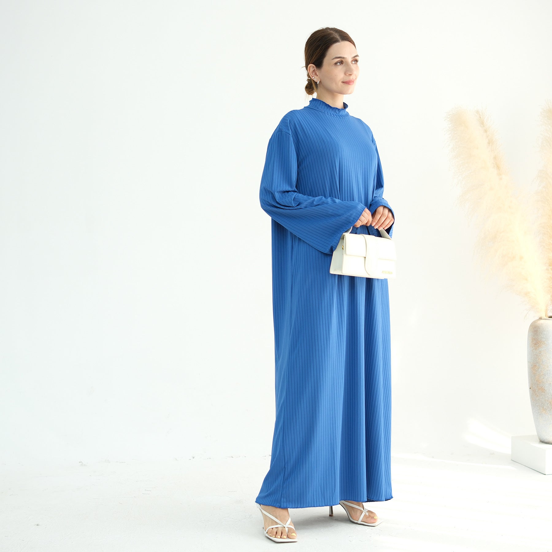 Knit Ribbed Maxi Dress Abaya