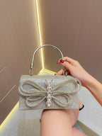 Rhinestone Bow Tote Dinner Handbag
