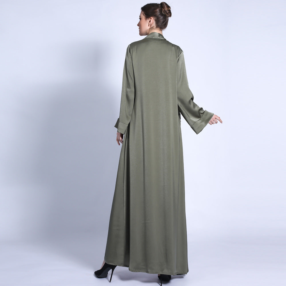 Satin Tassel Pocket Abaya