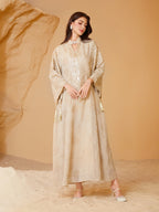 Mesh Embroidery Sequin Abaya