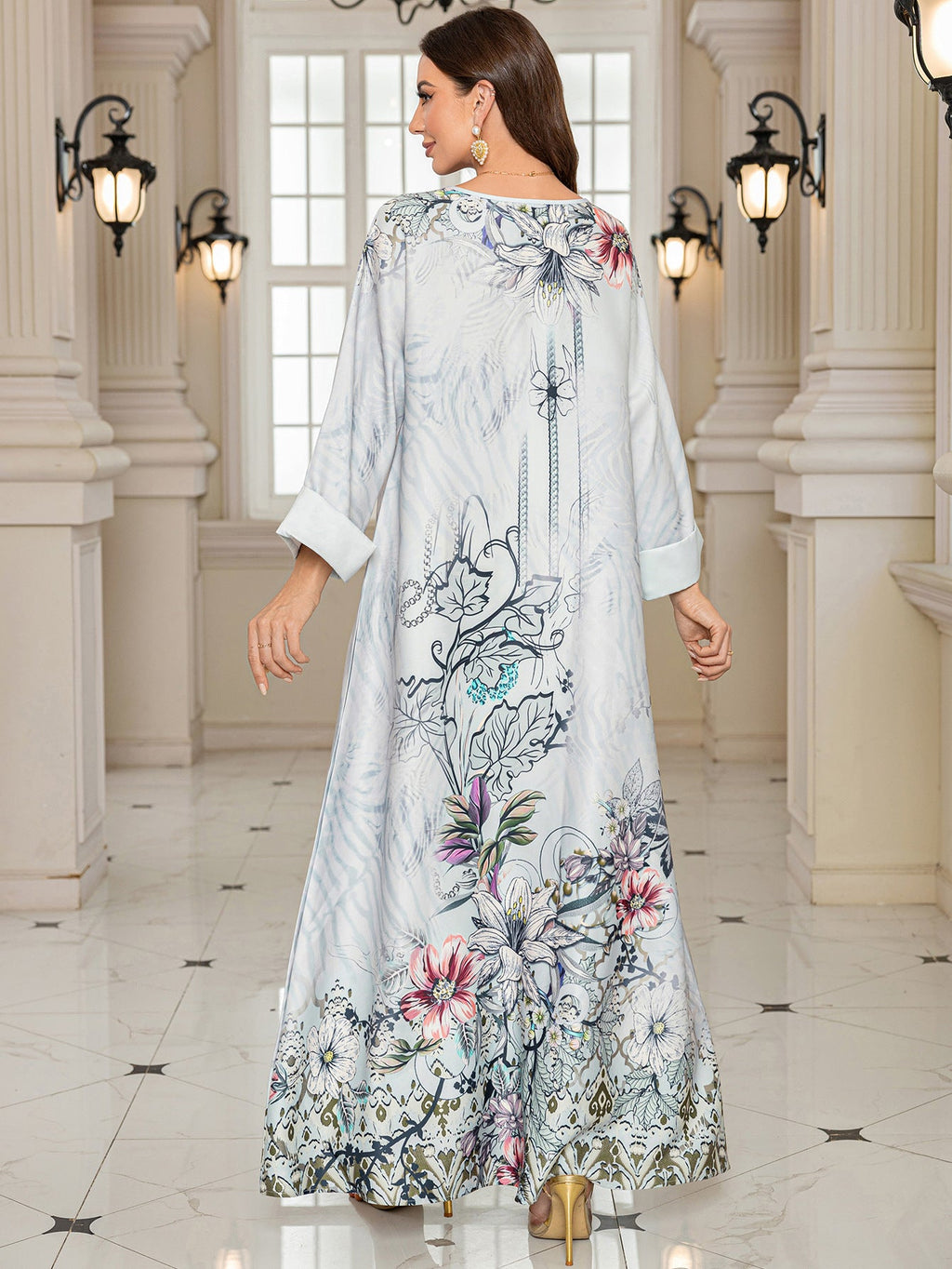 Printed Beaded and inlay Abaya