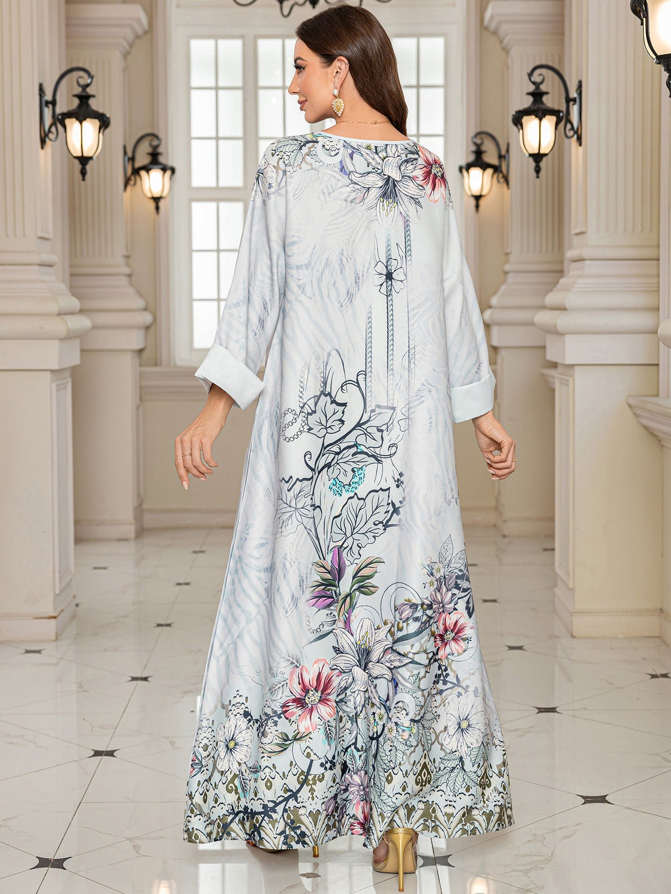 Printed Beaded and inlay Abaya